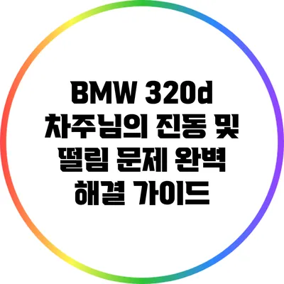 BMW 320d 차주님의 진동 및 떨림 문제 완벽 해결 가이드