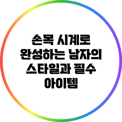 손목 시계로 완성하는 남자의 스타일과 필수 아이템