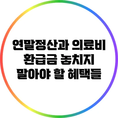 연말정산과 의료비 환급금: 놓치지 말아야 할 혜택들