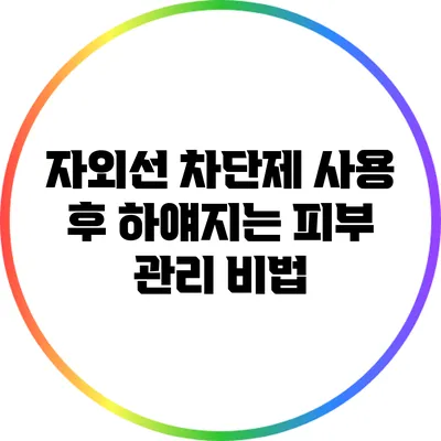 자외선 차단제 사용 후 하얘지는 피부 관리 비법