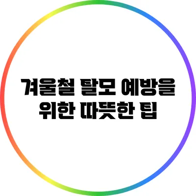 겨울철 탈모 예방을 위한 따뜻한 팁