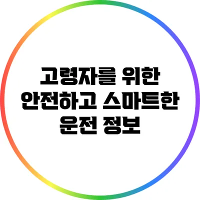 고령자를 위한 안전하고 스마트한 운전 정보