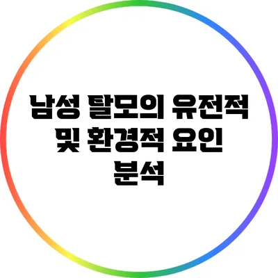 남성 탈모의 유전적 및 환경적 요인 분석