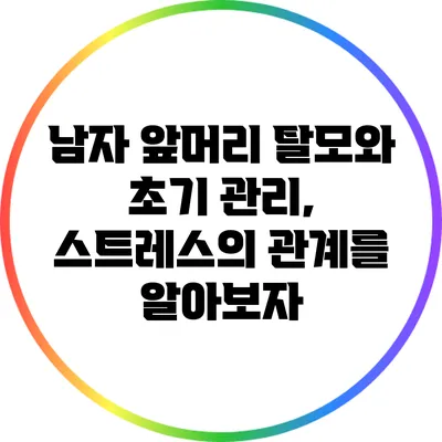 남자 앞머리 탈모와 초기 관리, 스트레스의 관계를 알아보자