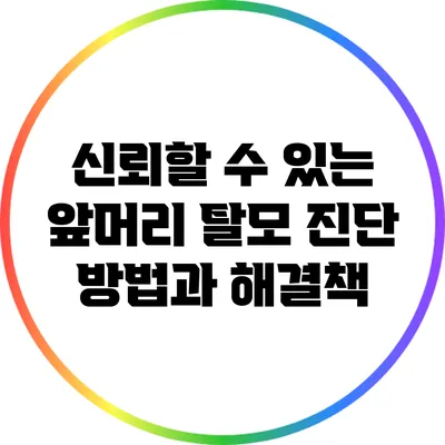 신뢰할 수 있는 앞머리 탈모 진단 방법과 해결책