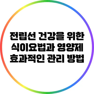 전립선 건강을 위한 식이요법과 영양제: 효과적인 관리 방법