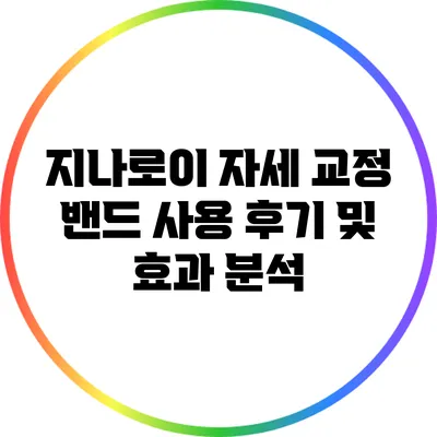 지나로이 자세 교정 밴드 사용 후기 및 효과 분석