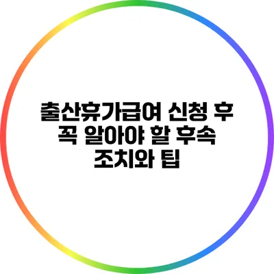 출산휴가급여 신청 후 꼭 알아야 할 후속 조치와 팁
