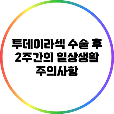 투데이라섹 수술 후 2주간의 일상생활 주의사항