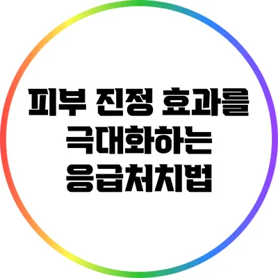 피부 진정 효과를 극대화하는 응급처치법