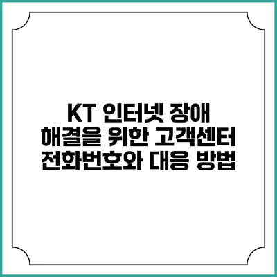 KT 인터넷 장애 해결을 위한 고객센터 전화번호와 대응 방법
