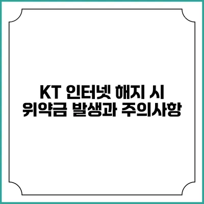 KT 인터넷 해지 시 위약금 발생과 주의사항