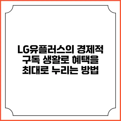 LG유플러스의 경제적 구독 생활로 혜택을 최대로 누리는 방법