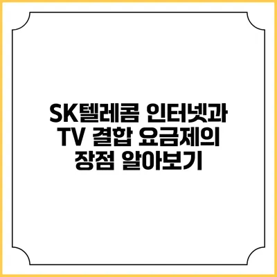 SK텔레콤 인터넷과 TV 결합 요금제의 장점 알아보기