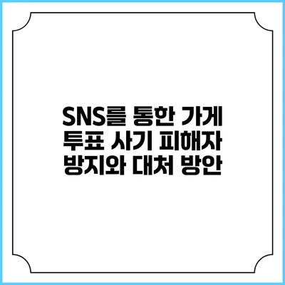 SNS를 통한 가게 투표 사기 피해자 방지와 대처 방안