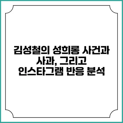김성철의 성희롱 사건과 사과, 그리고 인스타그램 반응 분석