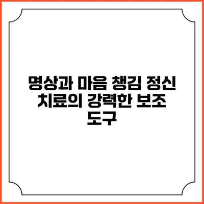 명상과 마음 챙김: 정신 치료의 강력한 보조 도구