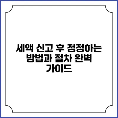 세액 신고 후 정정하는 방법과 절차 완벽 가이드
