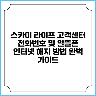 스카이 라이프 고객센터 전화번호 및 알뜰폰 인터넷 해지 방법 완벽 가이드