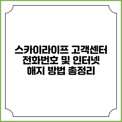 스카이라이프 고객센터 전화번호 및 인터넷 해지 방법 총정리