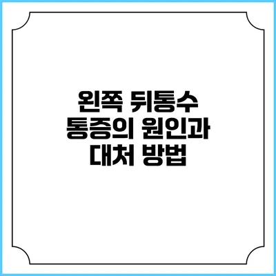 왼쪽 뒤통수 통증의 원인과 대처 방법