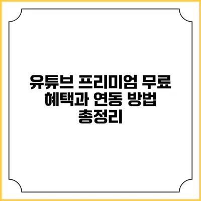 유튜브 프리미엄 무료 혜택과 연동 방법 총정리