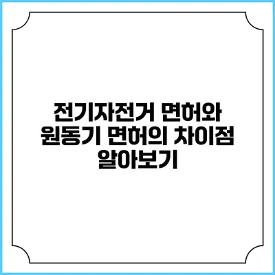 전기자전거 면허와 원동기 면허의 차이점 알아보기