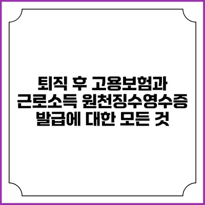 퇴직 후 고용보험과 근로소득 원천징수영수증 발급에 대한 모든 것