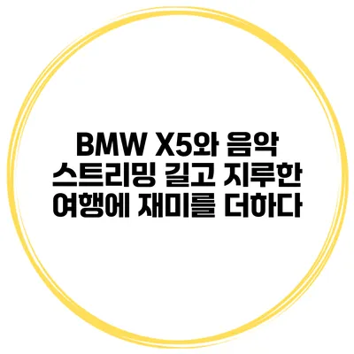 BMW X5와 음악 스트리밍 길고 지루한 여행에 재미를 더하다