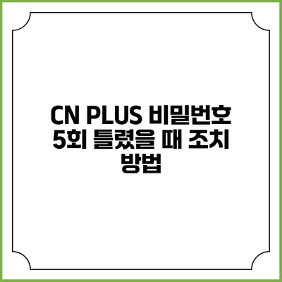 CN PLUS 비밀번호 5회 틀렸을 때 조치 방법