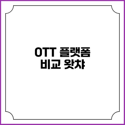 OTT 플랫폼 비교: 왓챠