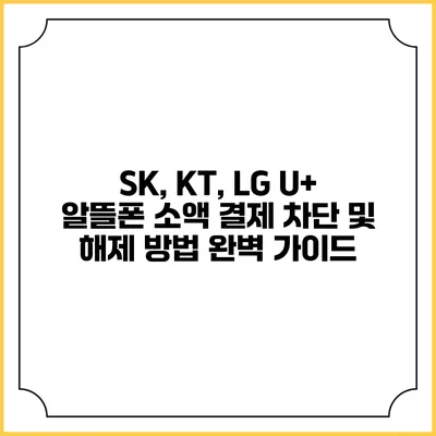 SK, KT, LG U+ 알뜰폰 소액 결제 차단 및 해제 방법 완벽 가이드