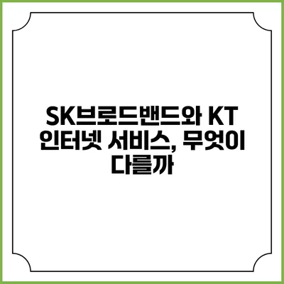 SK브로드밴드와 KT 인터넷 서비스, 무엇이 다를까?