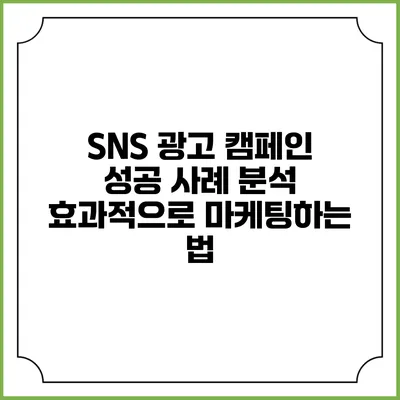 SNS 광고 캠페인 성공 사례 분석: 효과적으로 마케팅하는 법