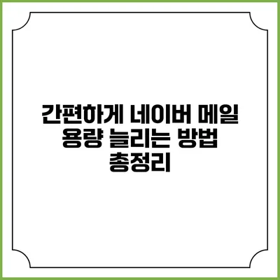 간편하게 네이버 메일 용량 늘리는 방법 총정리