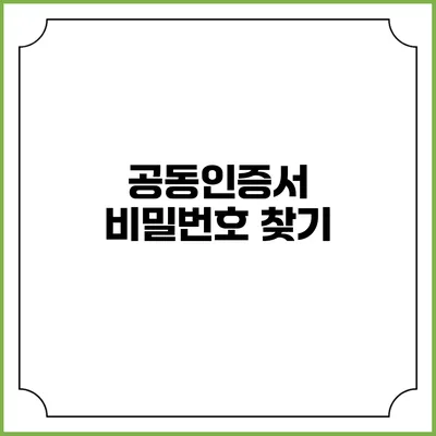공동인증서 비밀번호 찾기