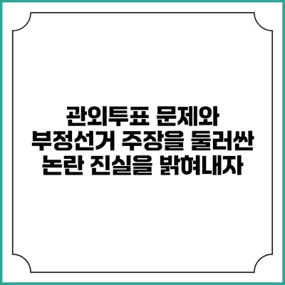관외투표 문제와 부정선거 주장을 둘러싼 논란: 진실을 밝혀내자