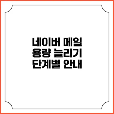 네이버 메일 용량 늘리기 단계별 안내
