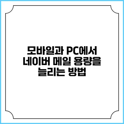 모바일과 PC에서 네이버 메일 용량을 늘리는 방법