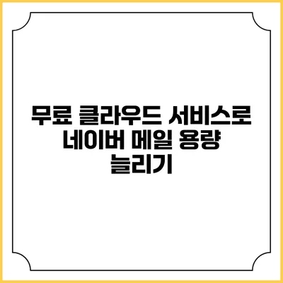 무료 클라우드 서비스로 네이버 메일 용량 늘리기