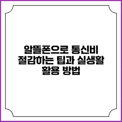 알뜰폰으로 통신비 절감하는 팁과 실생활 활용 방법