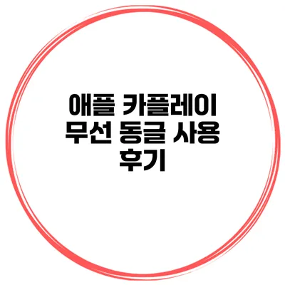 애플 카플레이 무선 동글 사용 후기