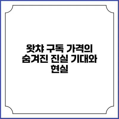 왓챠 구독 가격의 숨겨진 진실: 기대와 현실