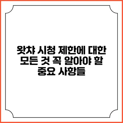 왓챠 시청 제한에 대한 모든 것: 꼭 알아야 할 중요 사항들