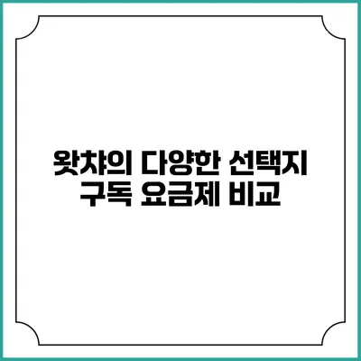왓챠의 다양한 선택지 구독 요금제 비교