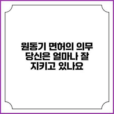 원동기 면허의 의무: 당신은 얼마나 잘 지키고 있나요?