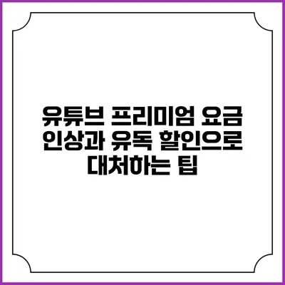 유튜브 프리미엄 요금 인상과 유독 할인으로 대처하는 팁