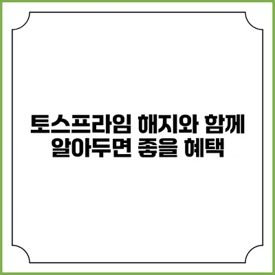 토스프라임 해지와 함께 알아두면 좋을 혜택