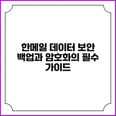 한메일 데이터 보안: 백업과 암호화의 필수 가이드